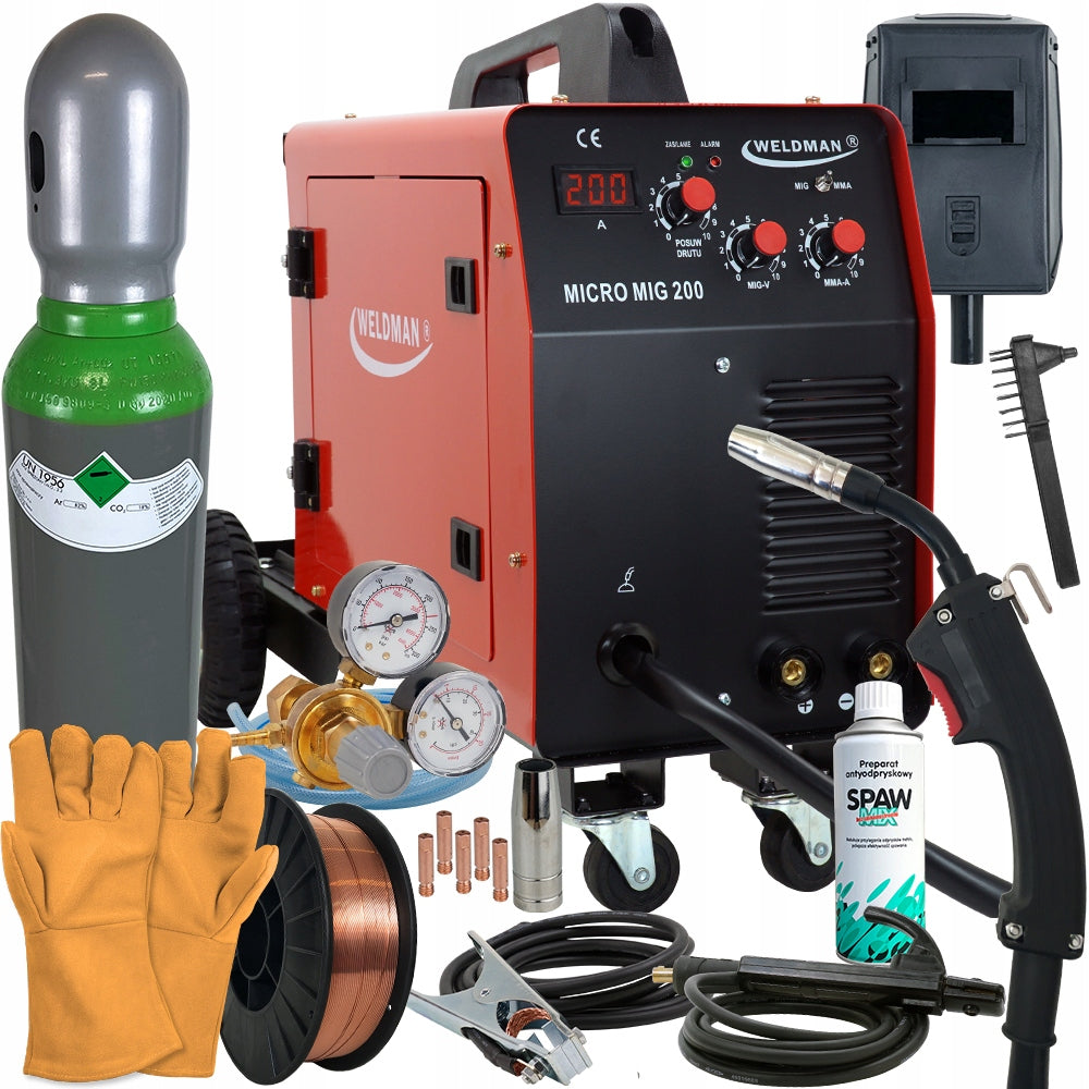MIGOMAT welding machine WELDMAN MIG 200A MMA 230V CYLINDER SET WIRE REDUCER FLUX