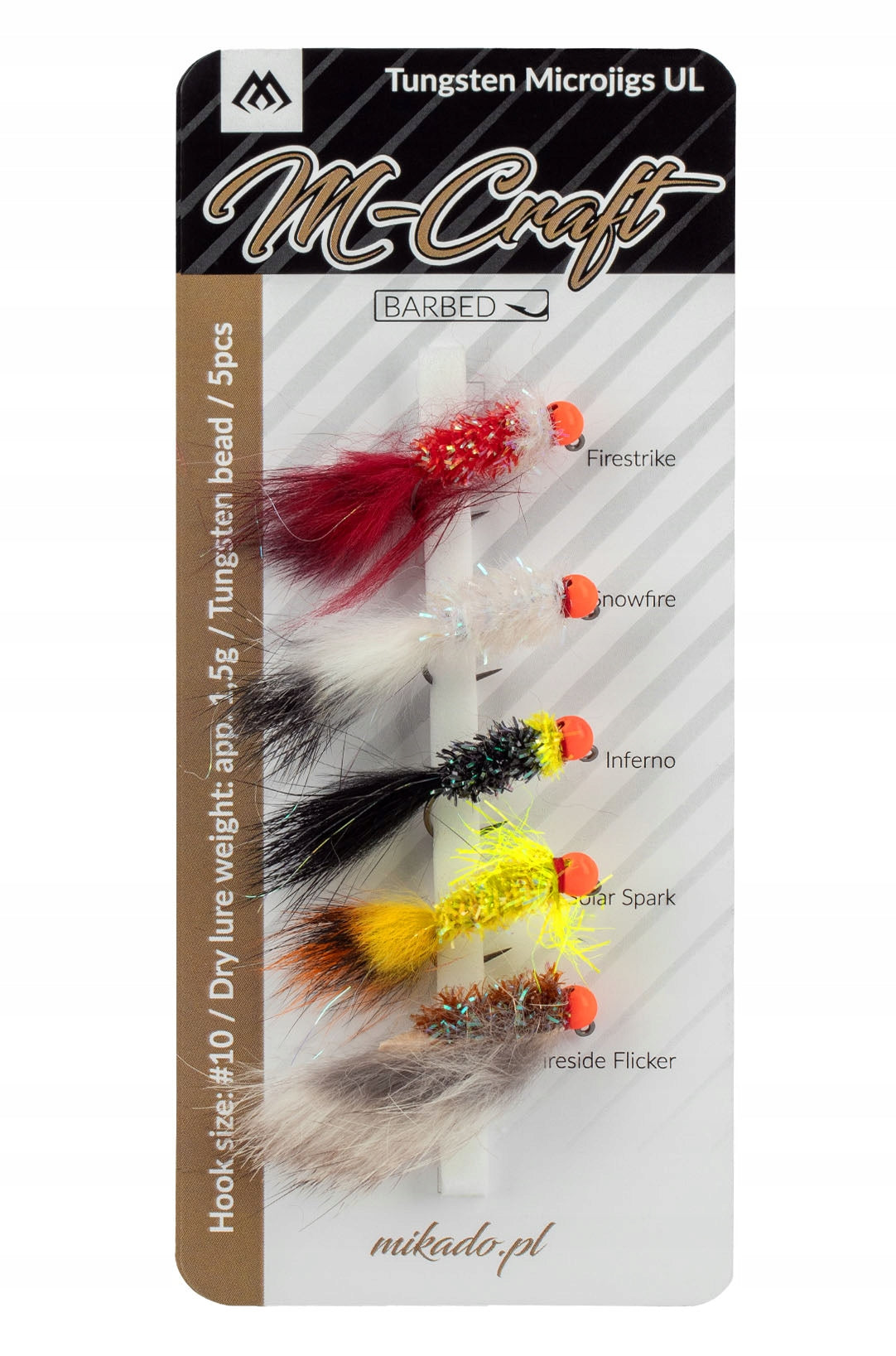 MIKADO SET M-CRAFT TUNGSTEN MICROJIGS - UL / #10 / 1.5g - WITH BARB