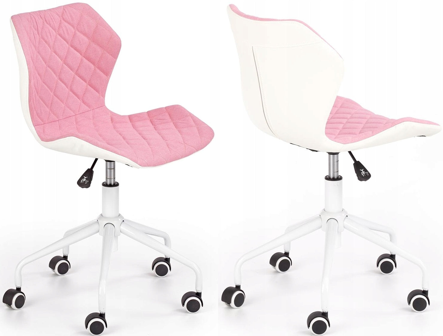 MILA Swivel Chair Desk Pink Youth White Suede Medical device no