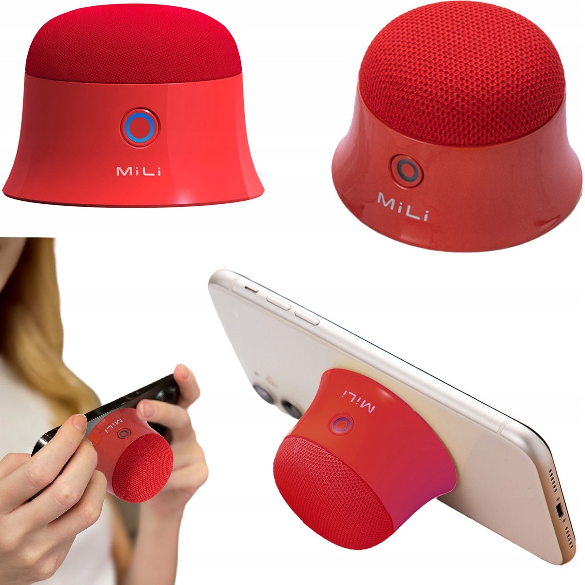 MILI small compact magnetic speaker red phone stand