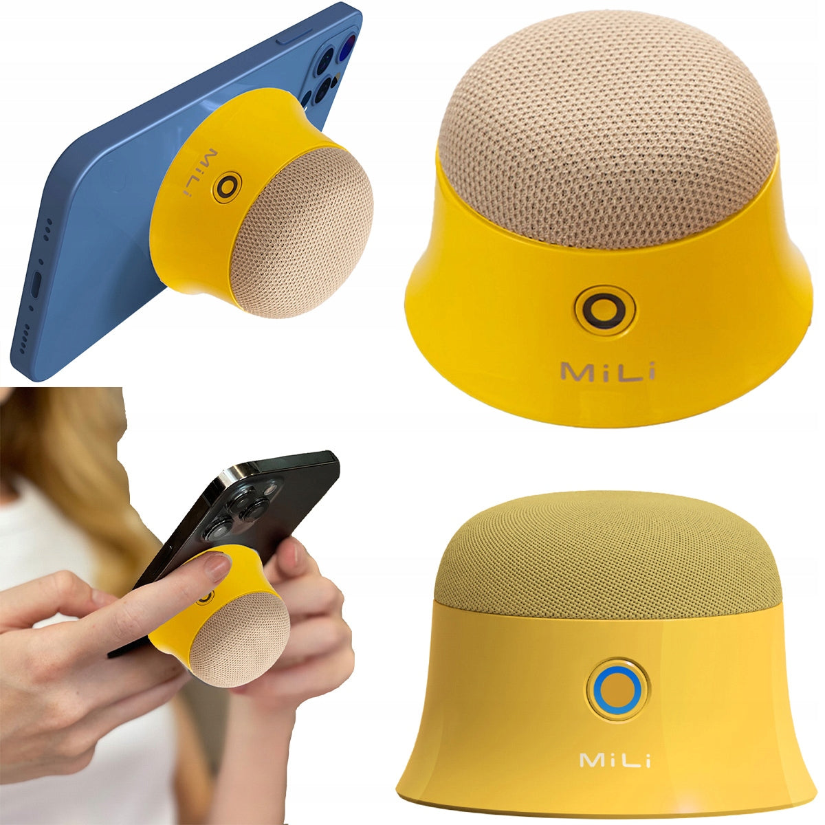 MILI small compact magnetic speaker yellow phone stand Brand MiLi
