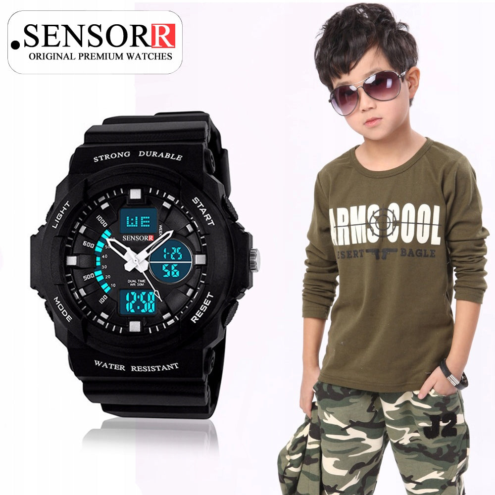 MILITARY CHILDREN'S WATCH FOR BOY S-SHOCK LED NEW MODEL 2025 SENSORR Brand Sensorr