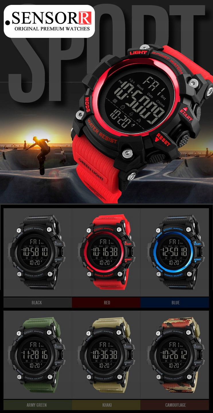 MILITARY MEN'S WATCH SHOCKPROOF WATERPROOF LARGE LED SCREEN SENSORR Packaging status original