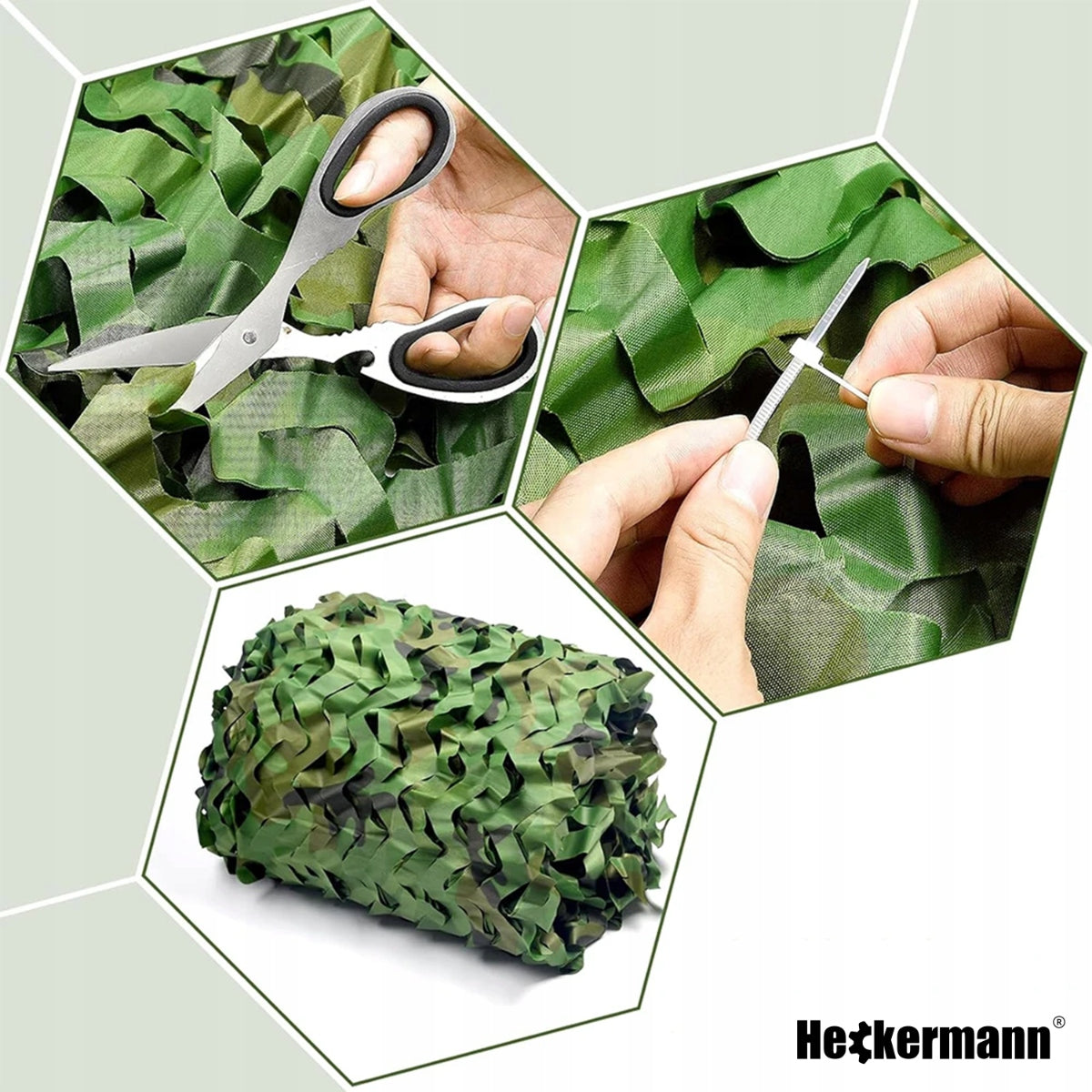 MILITARY MESH 2x4m MASKING SHADING GARDEN CAMOUFLAGE 8m2 + BANDS Length 4 m