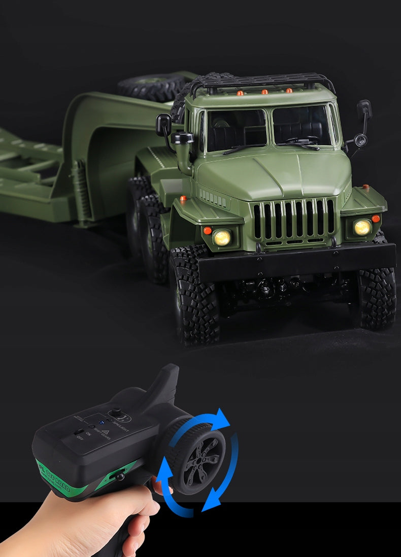 MILITARY REMOTE CONTROLLED CAR URAL MILITARY WITH TRAILER 1/16 GIFT Brand Pan i Pani Gadżet
