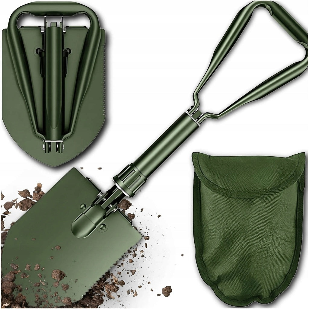 MILITARY SAPPER FOLDING SHOVEL PICKAXE SURVIVAL SAW TACTICAL 4IN1 CASE