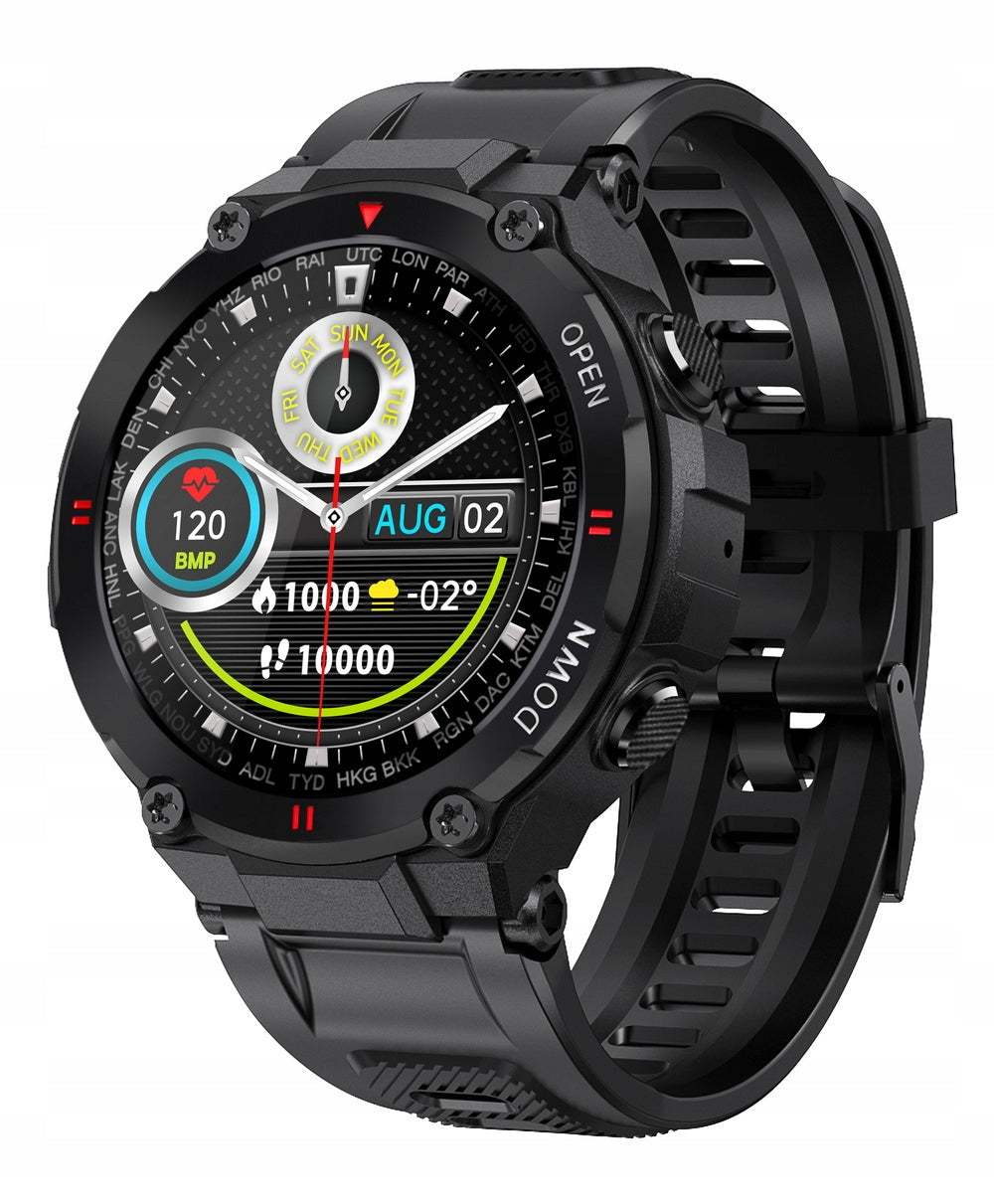MILITARY SMARTWATCH HEART RATE MONITOR POLISH MENU POWERFUL BATTERY Brand Sensorr