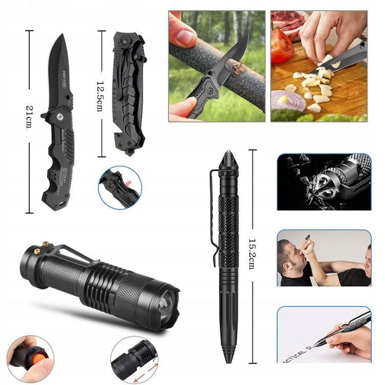MILITARY SURVIVAL MEGA SURVIVAL KIT 32in1 Knives Pocket Knife Compass Brand no brand