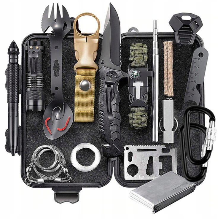 MILITARY SURVIVAL SET ESSENTIAL MULTITOOL SET XXL 32in1 Packaging status original