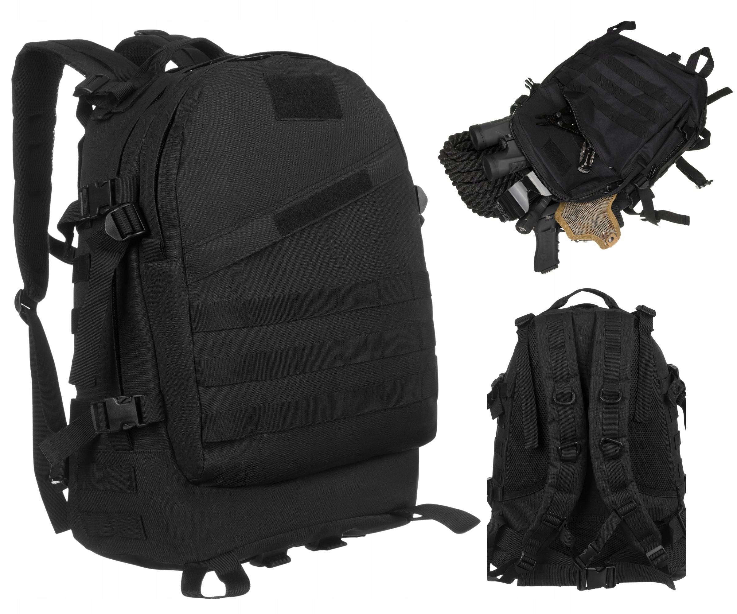 MILITARY TACTICAL BACKPACK MOLLE SURVIVAL TREKKING EVACUATION BLACK