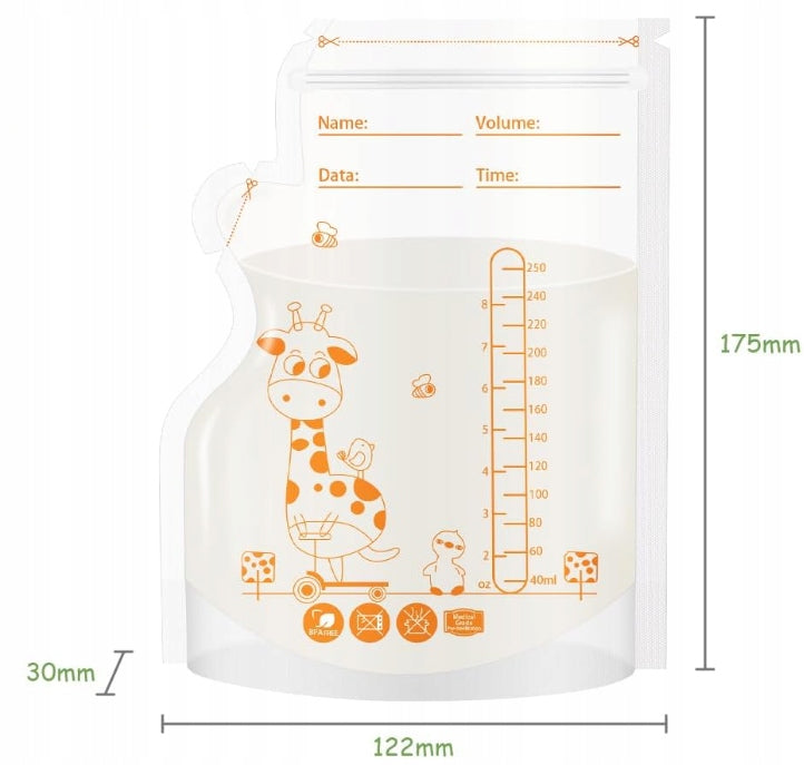 MILK FREEZING STORAGE BAGS SEALED SET OF 80 PIECES 250ML Medical device no