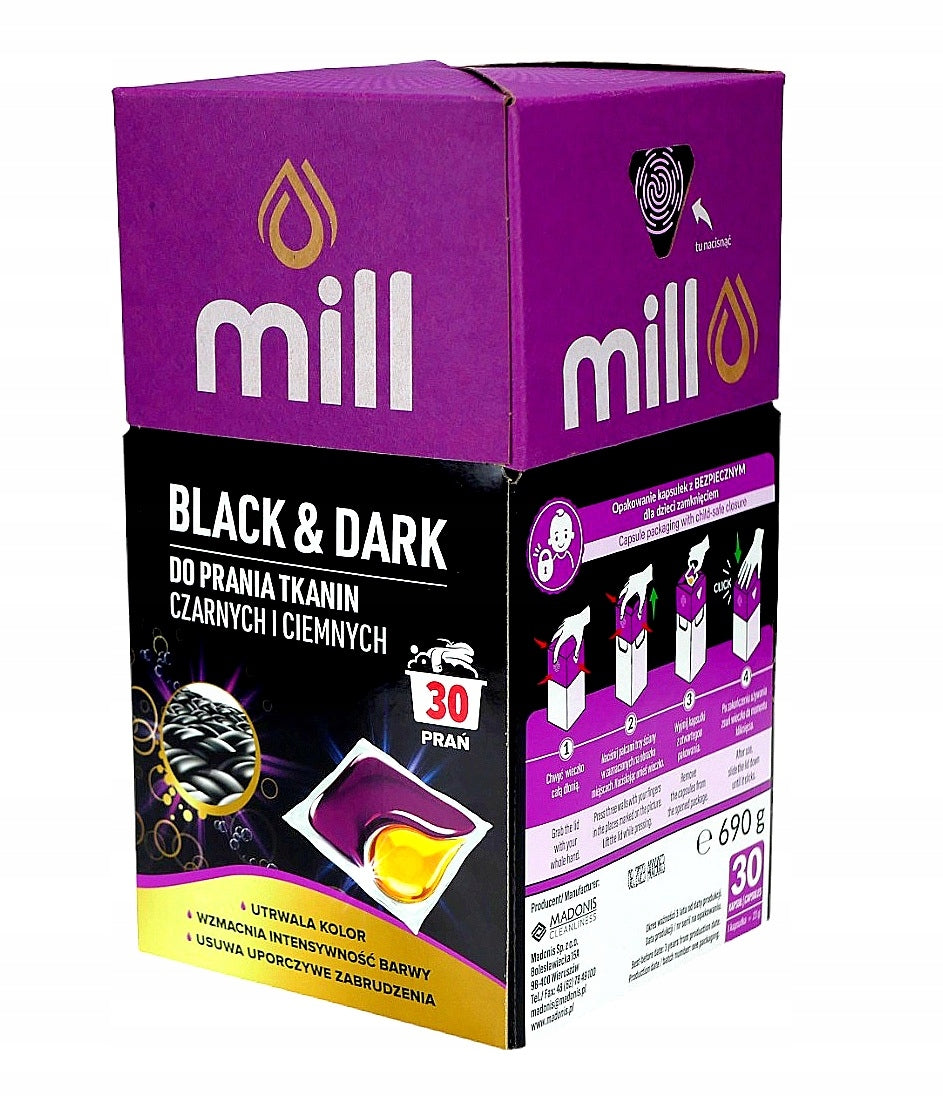MILL - Capsules for washing black and dark 30 washes Black and Dark