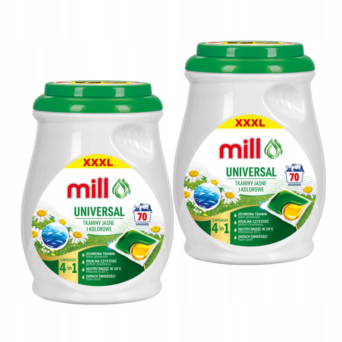 MILL Universal Washing Capsules Universal Light Color XXXL 70 pcs x2