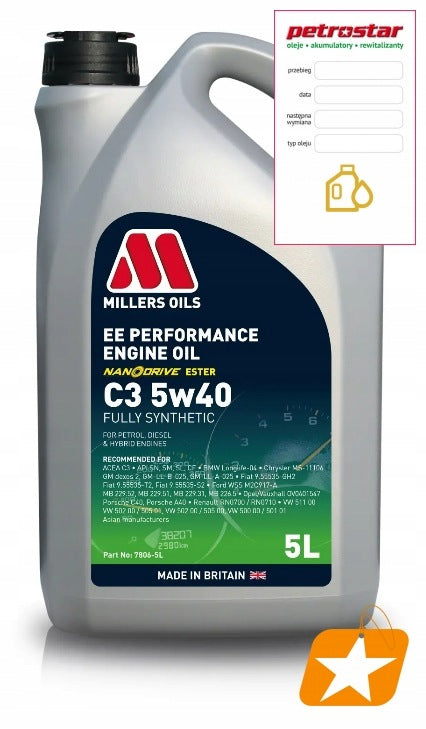 MILLERS EE PERFORMANCE C3 5W40 5L