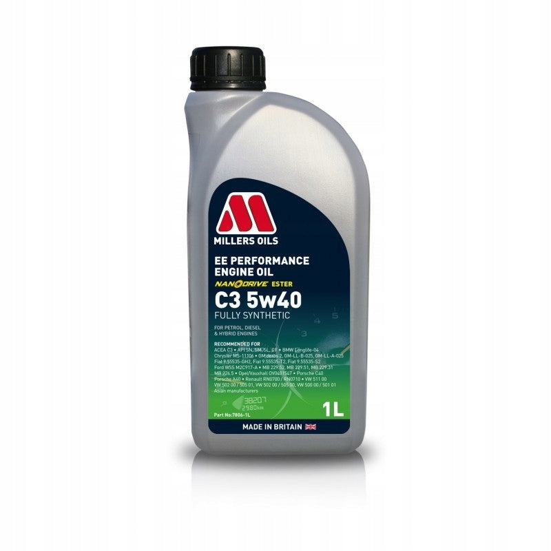 MILLERS OIL 5W-40 EE PERFORMANCE 1L Packaging volume 1 l