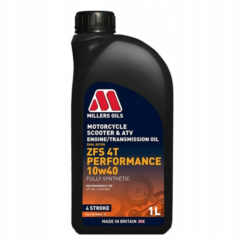 MILLERS ZFS 4T Performance 10in40 1L Synthetic Motorcycle Oil