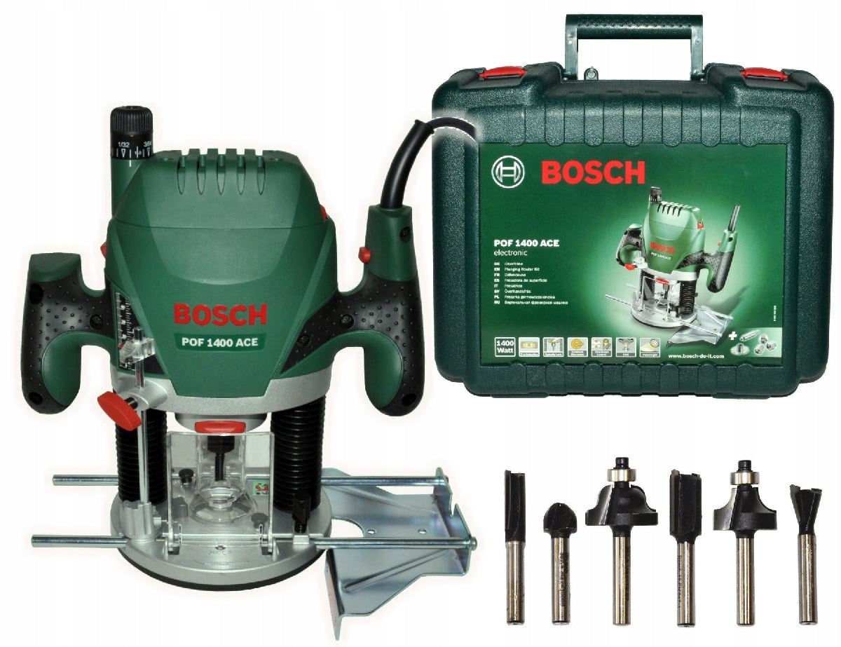 MILLING MACHINE POF 1400 ACE BOSCH + CASE + 7 cutters
