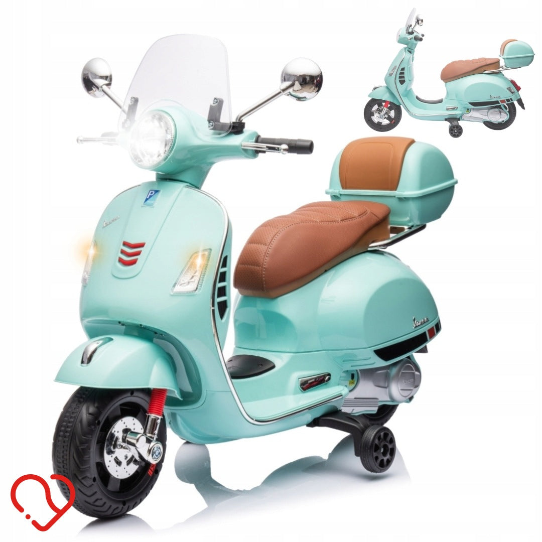 MILLY MALLY BATTERY VEHICLE SCOOTER VESPA GTS SUPER LICENSE LED MP3