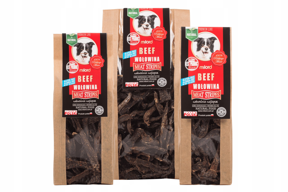 MILORD Dog Treat Beef Strips - 80g