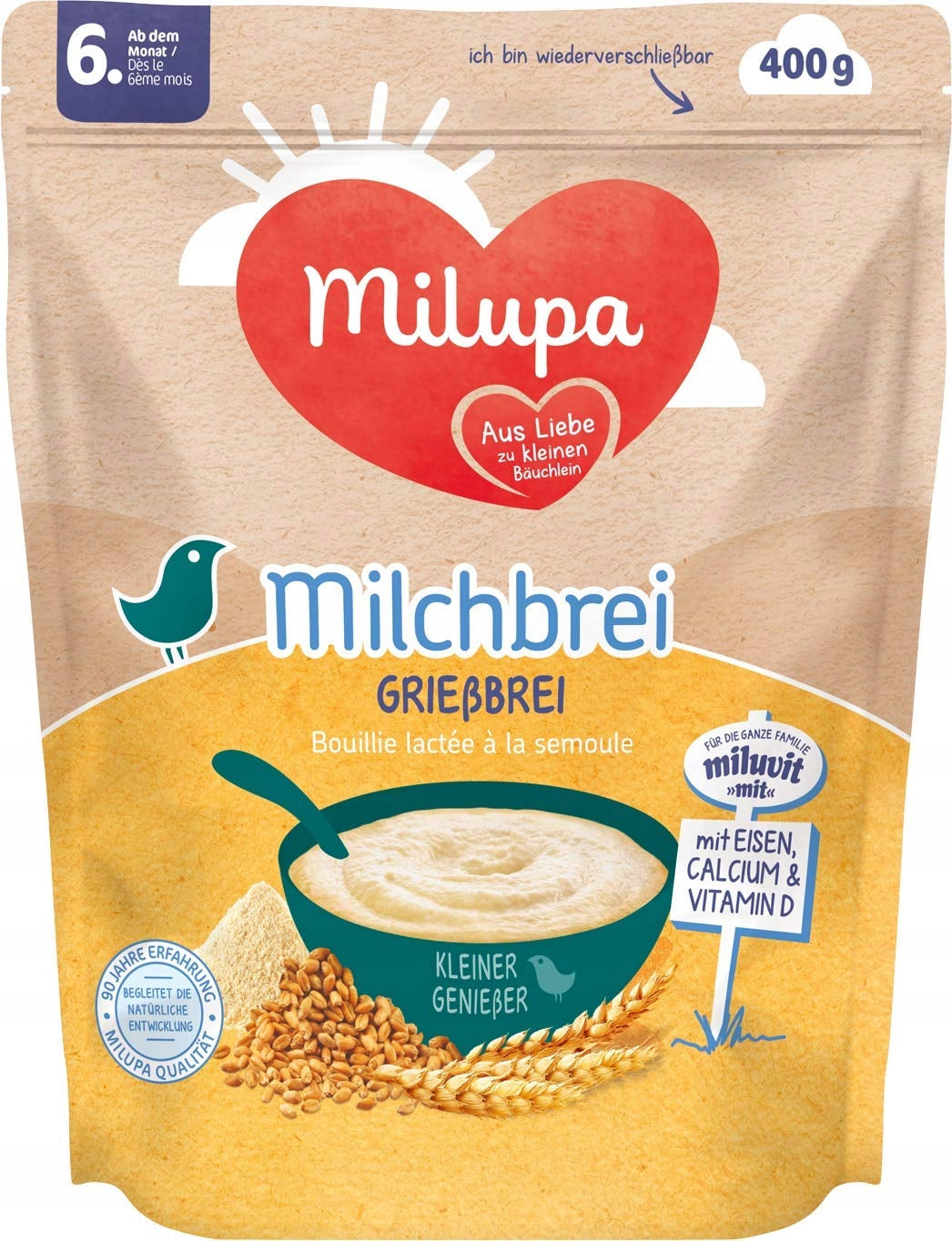 MILUPA MILUVIT MILK PORRIDGE WITH PUDDING CONSISTENCY 6m GRYSIK