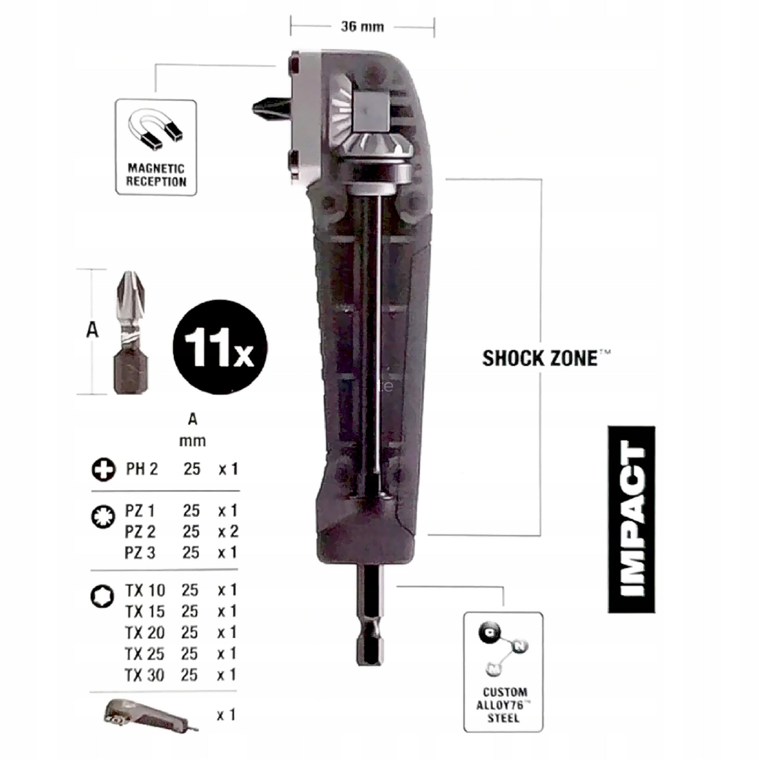 MILWAUKEE Impact Angle Cap 90 SHOCKWAVE Bits Brand Milwaukee