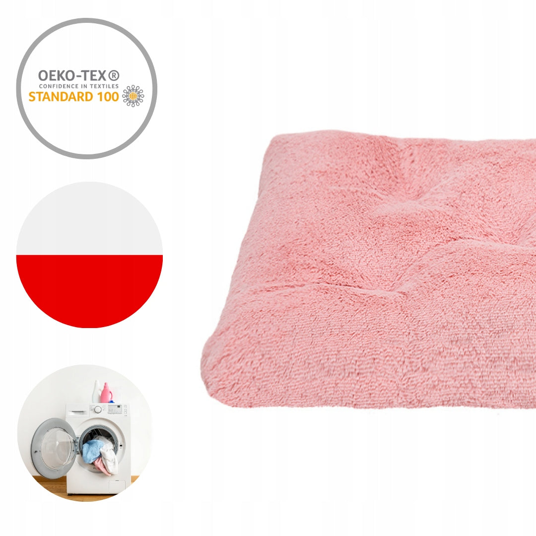 MIMIKO Pets Rectangular Shaggy Bed L 65x45cm pink Length 45 cm