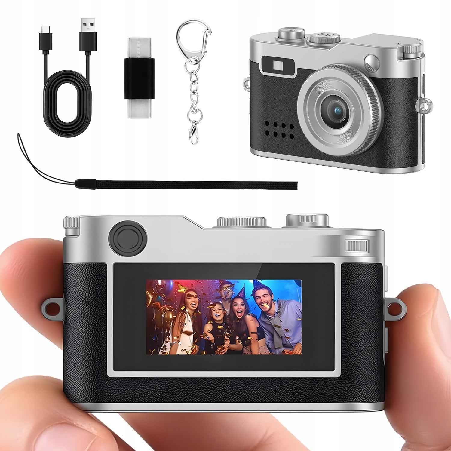 MINI 1080P 2MP DIGITAL CAMERA PORTABLE LED SCREEN USB C OTG TRAVEL