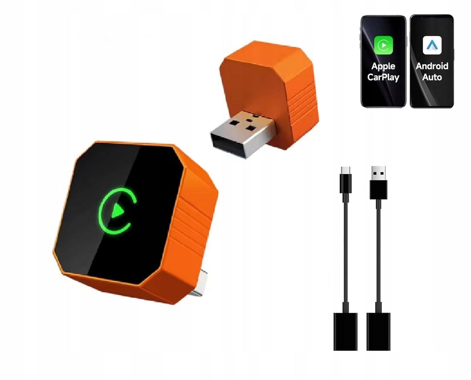 MINI ADAPTER CARPLAY ANDROID AUTO WIRELESS WFI BT 5GHz Wifi BT 5.2 USB