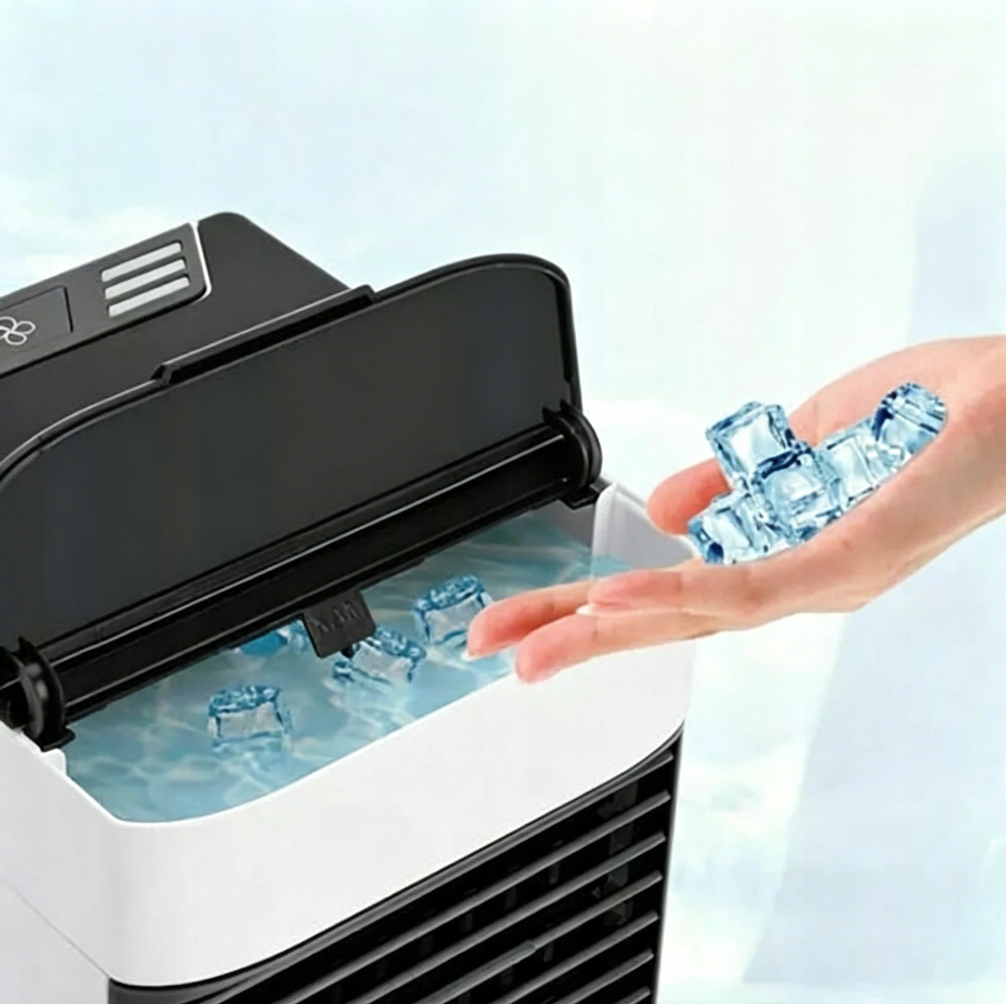 MINI AIR CONDITIONER USB COOLING HUMIDIFIER FAN 3IN1 500ML Dominant color white
