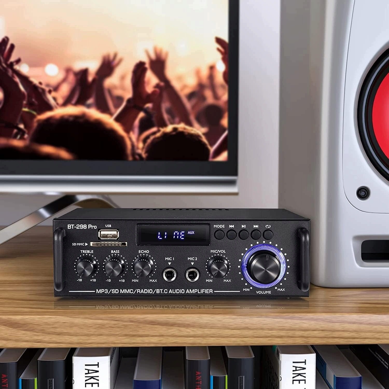 MINI AMPLIFIER BT-298PRO 50W+50W HIFI STEREO AMPLIFIER BLUETOOTH AUX USB Brand no brand