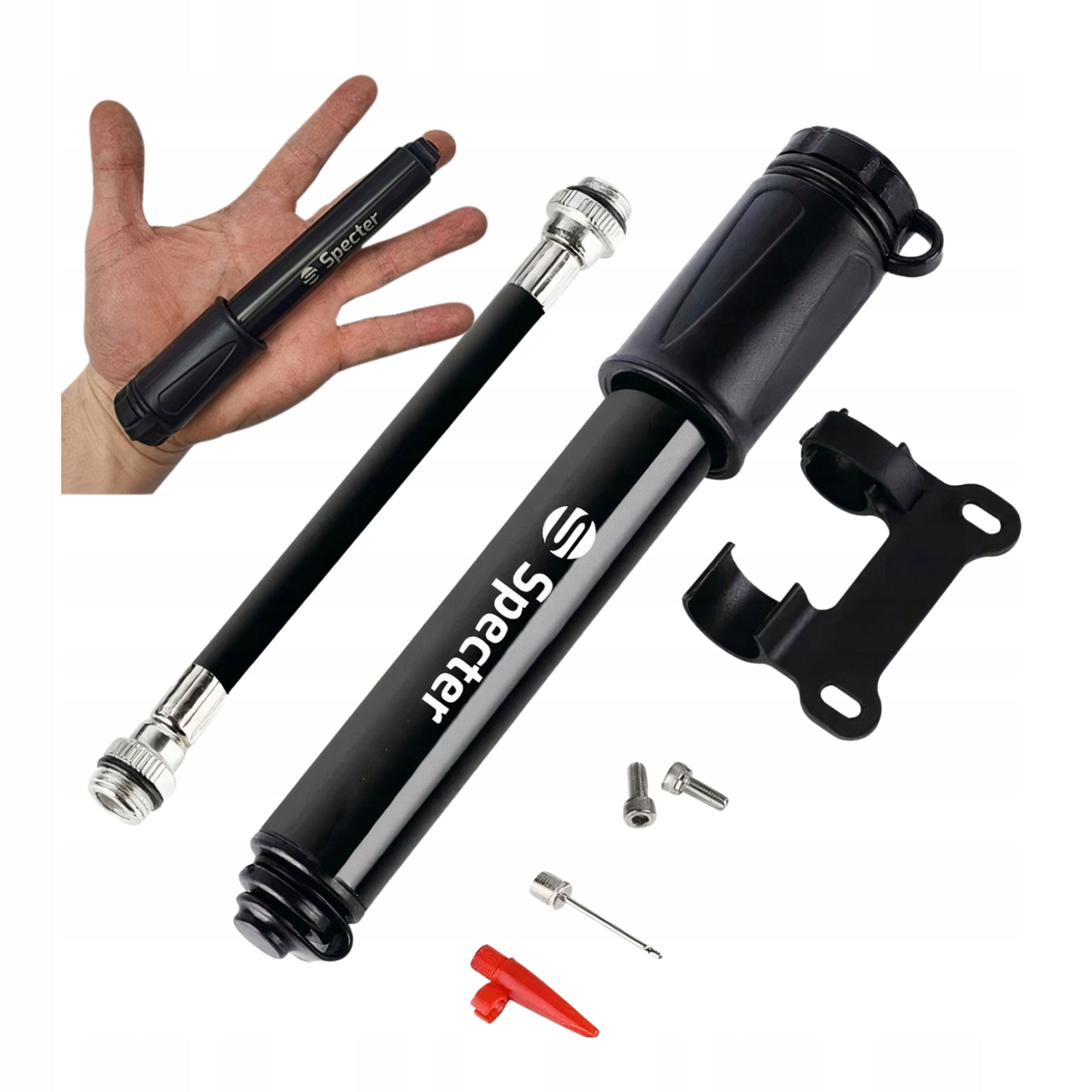 MINI Aluminum Handheld BICYCLE PUMP with SPECTER Presta Schrader Hose