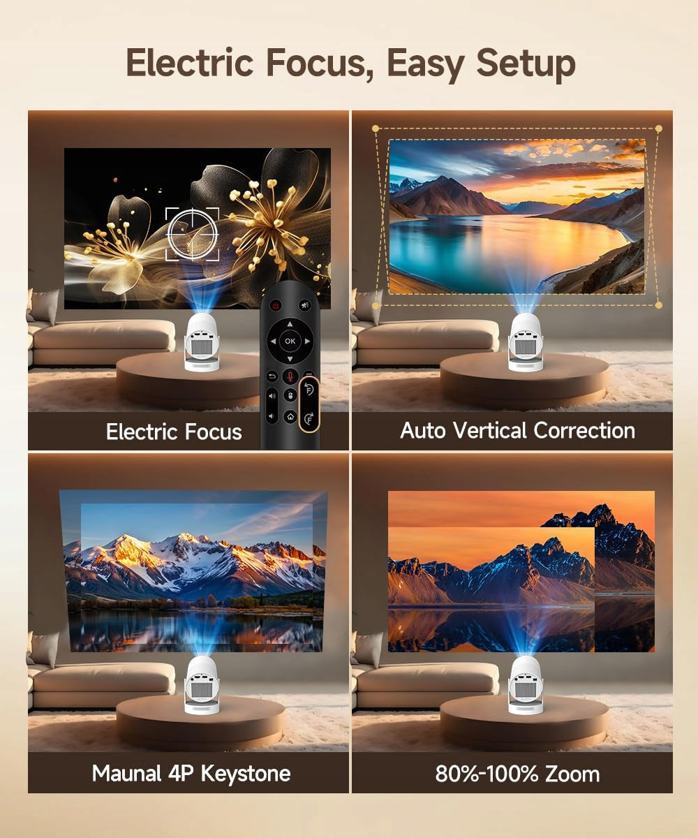 MINI BEAMER Projector 4K Smart 5G WiFi 6 BT 5.0 Full HD 1080P 260ANSI Manufacturer code 17993
