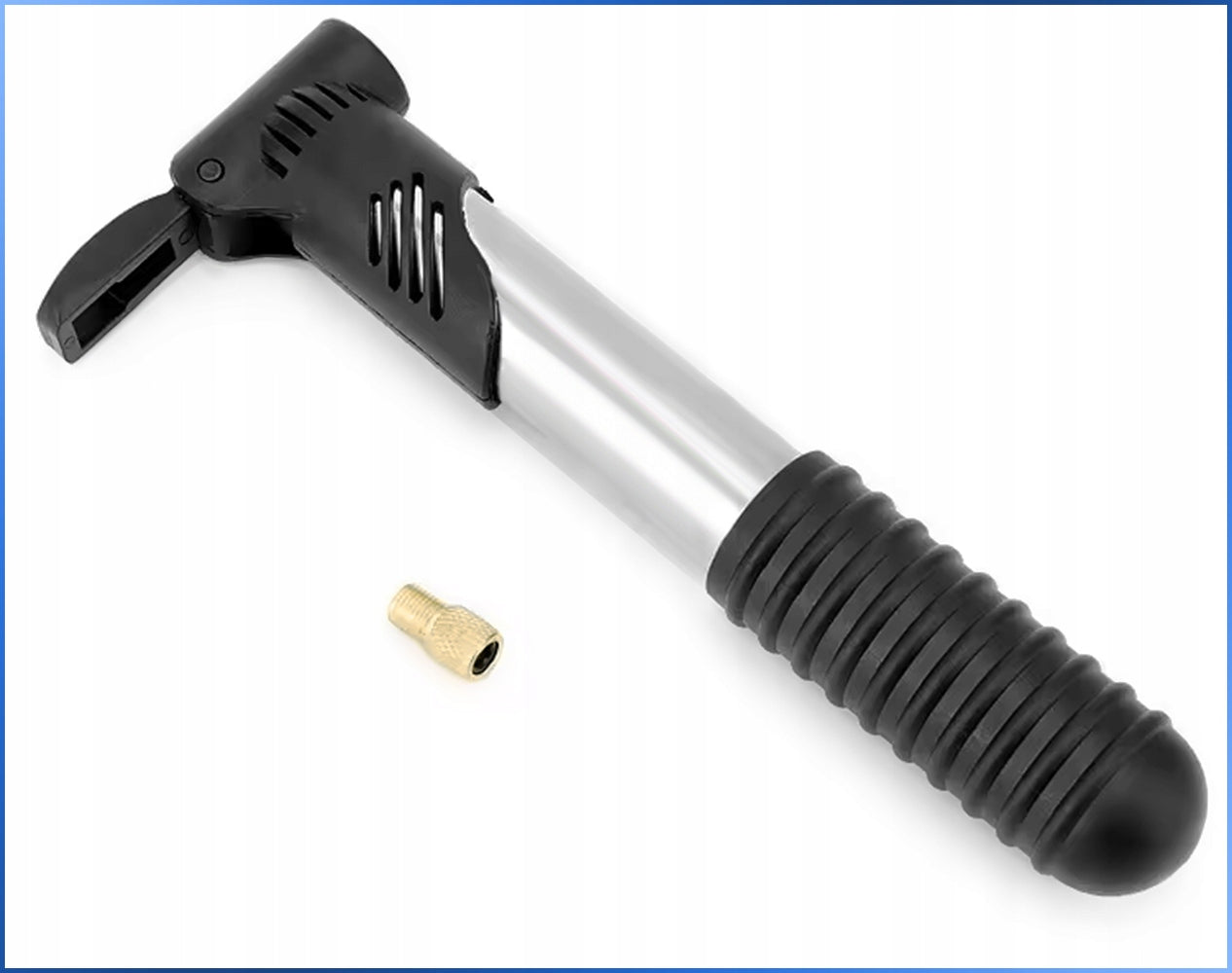 MINI BICYCLE PUMP 21 CM MANUAL WITH TRAVEL VALVE FOR PUMPING THE BIKE Color black