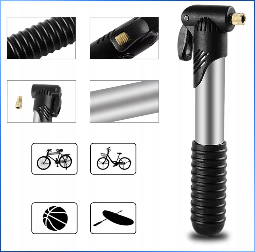 MINI BICYCLE PUMP 21 CM MANUAL WITH TRAVEL VALVE FOR PUMPING THE BIKE Kind manual
