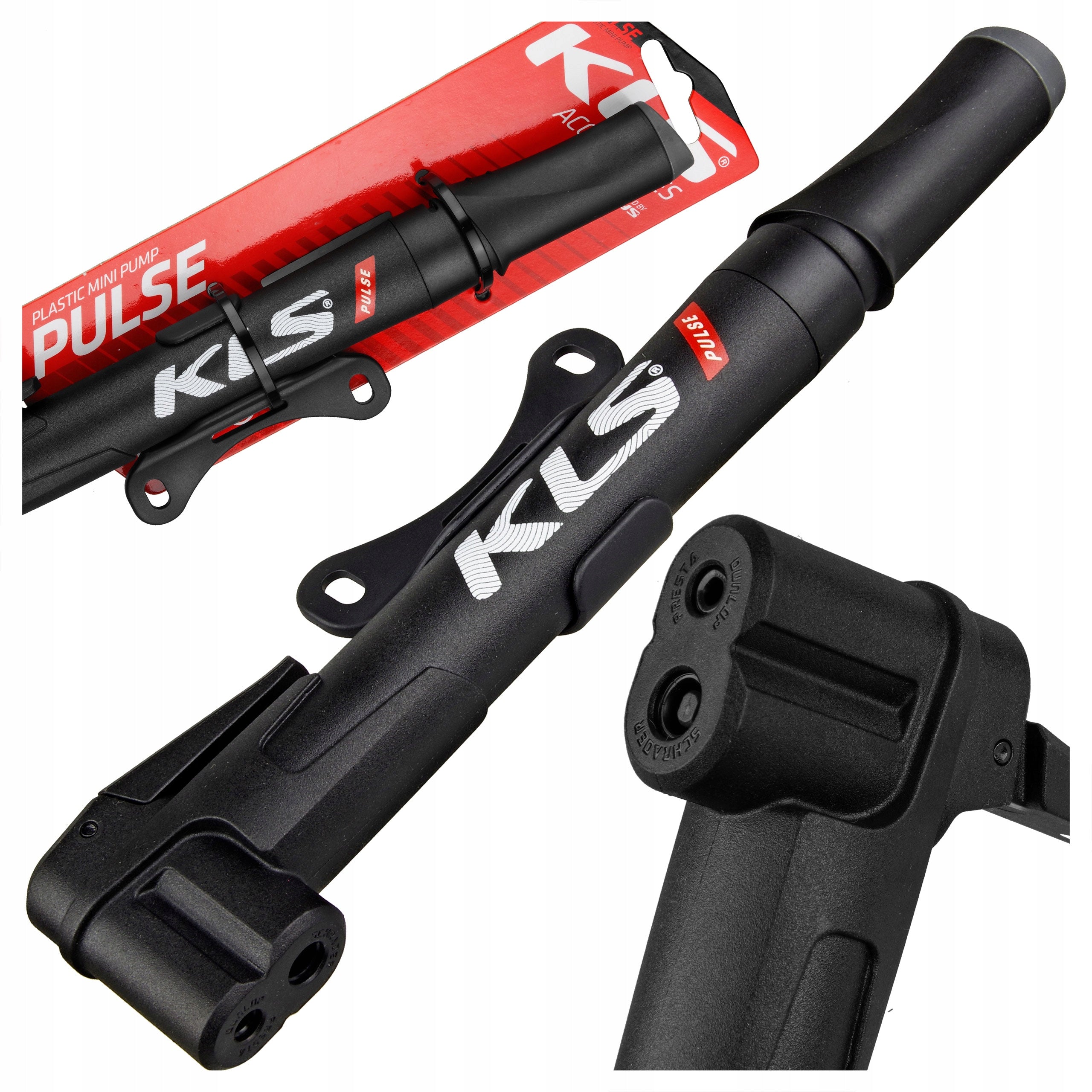 MINI BICYCLE PUMP KELLYS PULSE DUAL VALVES AV/FV/DV UP TO 5 BAR