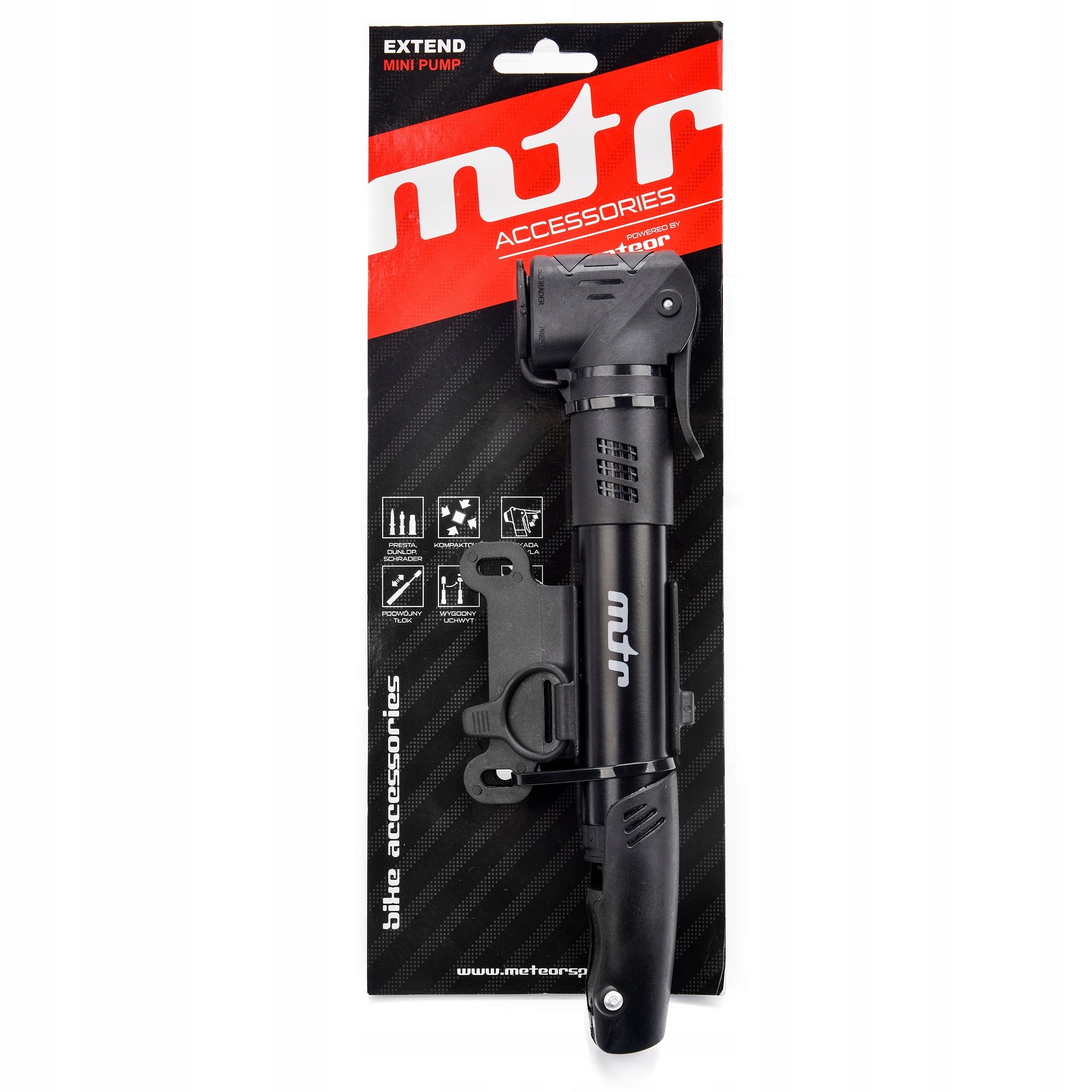 MINI BICYCLE PUMP METEOR EXTEND manual lightweight Brand Meteor