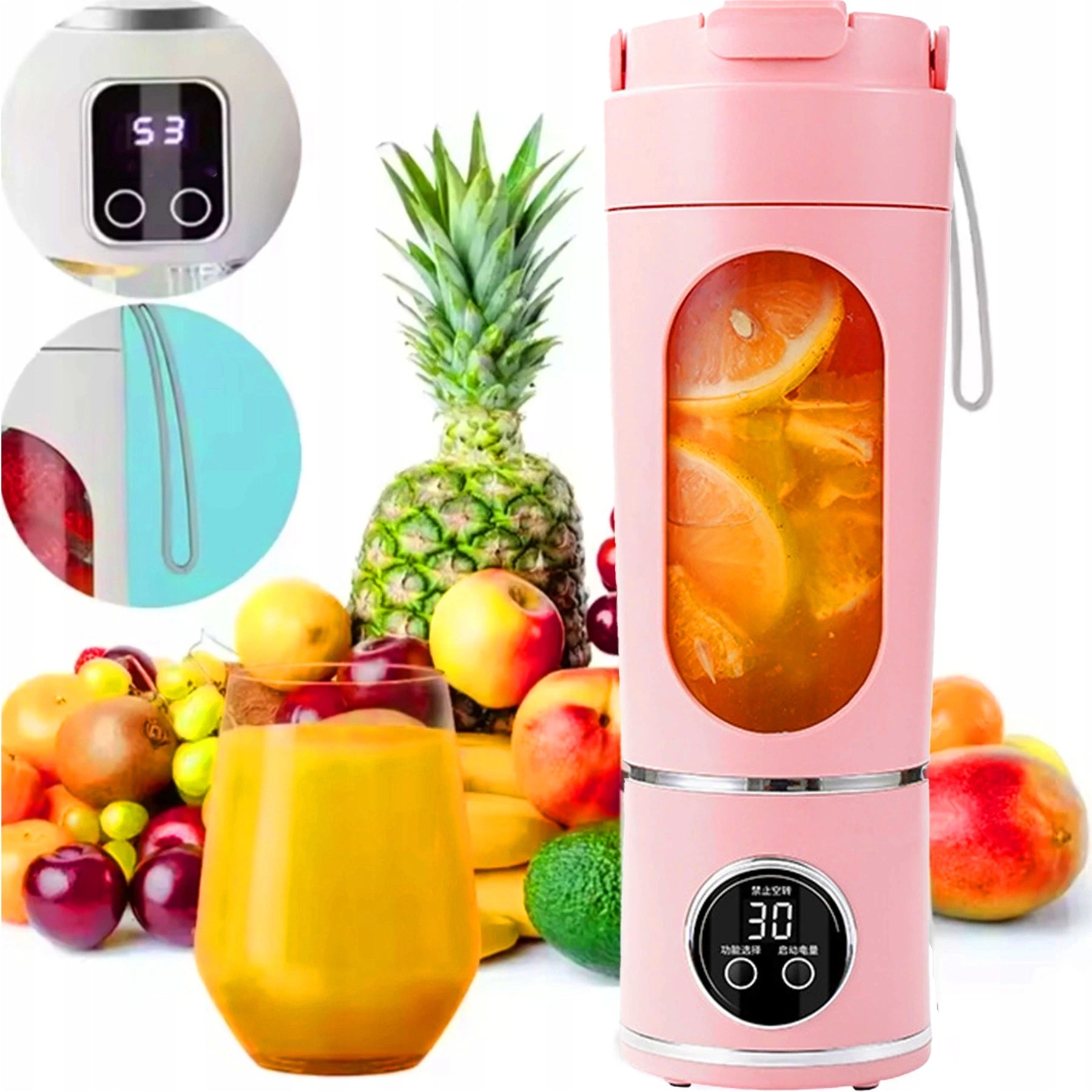 MINI BLENDER POWERFUL 50W 450ML LED DISPLAY 3 MODES USB TRAVEL OPERATION