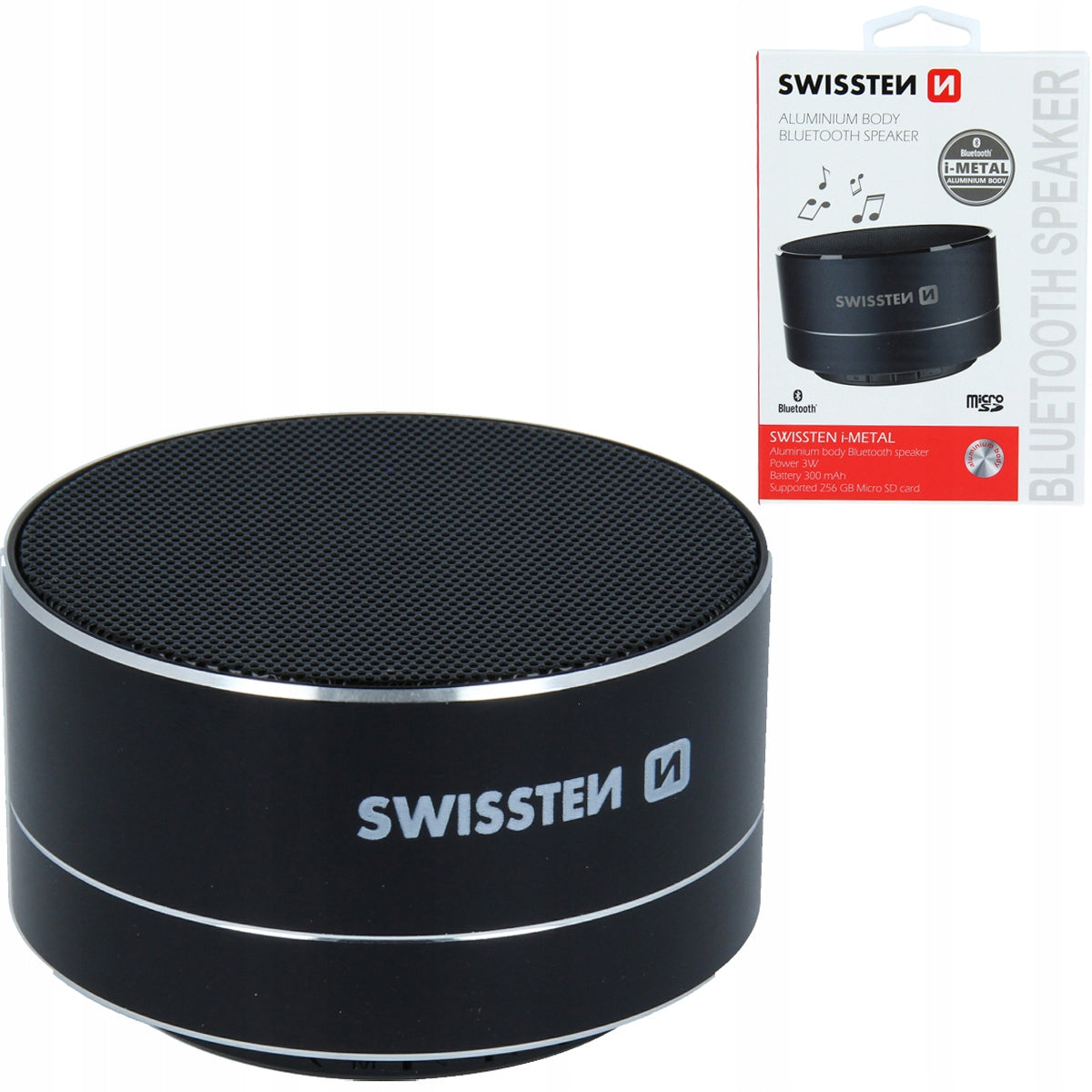 MINI Bluetooth Speaker Swissten portable i-METAL card slot