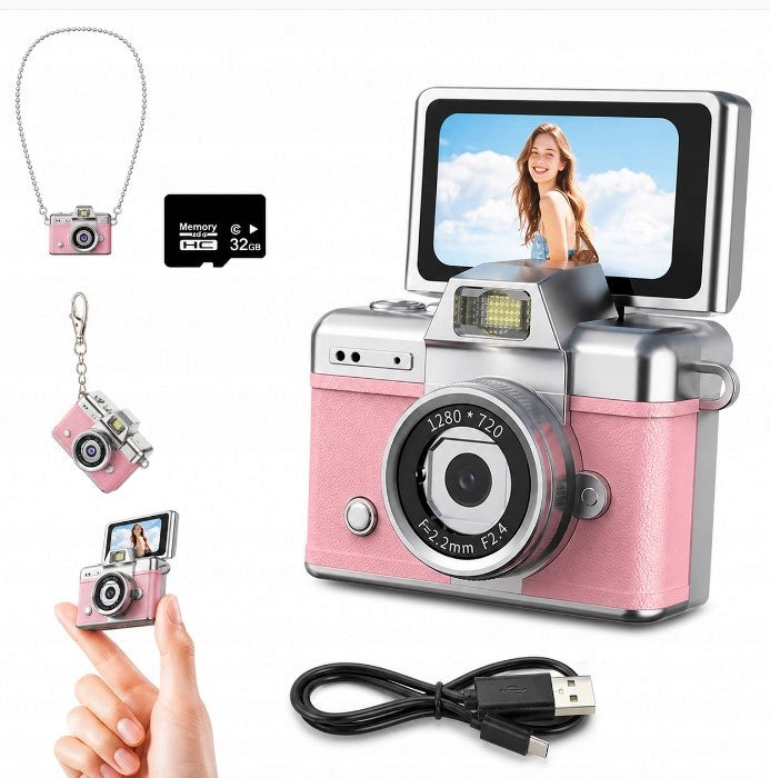 MINI CAMERA KEYCHAIN - 32 GB MEMORY - BACKPACK GADGET Manufacturer code Jednorożec Niebieski Aparat Dziecięcy