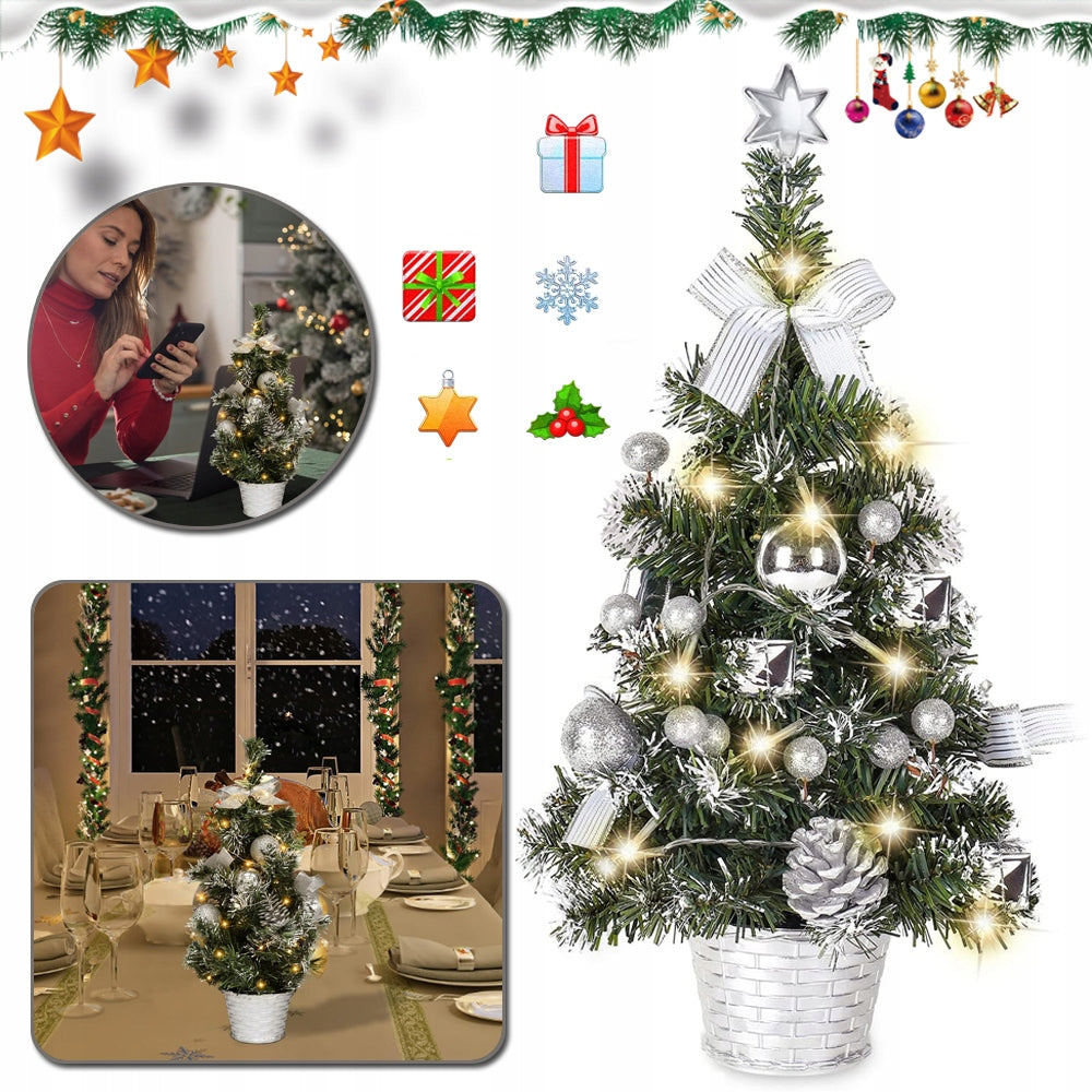 MINI CHRISTMAS TREE WITH LED LIGHTING, TABLE, SMALL CHRISTMAS TREE 40 CM