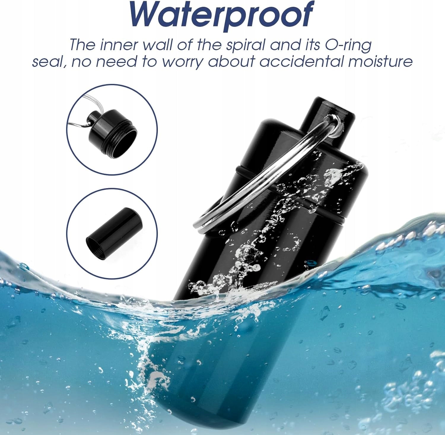 MINI CONTAINER WITH SPOON AND KEYCHAIN WATERPROOF METAL FOR KEYS Brand Mini Ma
