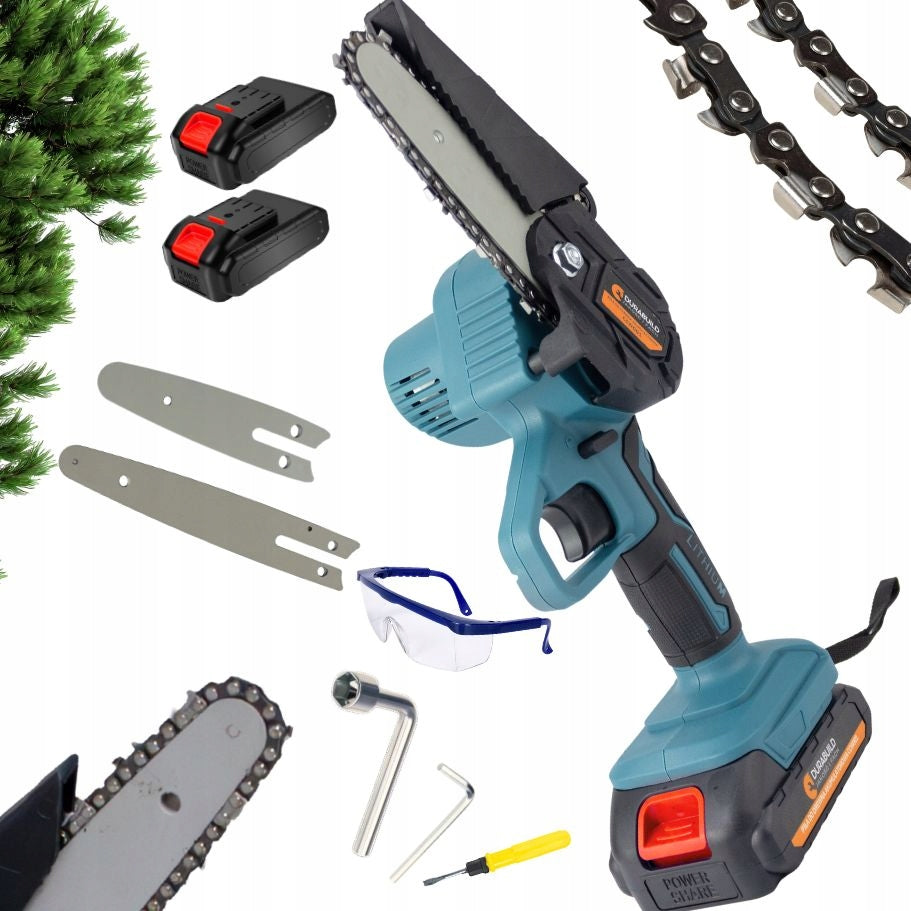 MINI CORDLESS CHAINSAW FOR BRANCHES 6" 4" GARDEN SAW 2xAKU