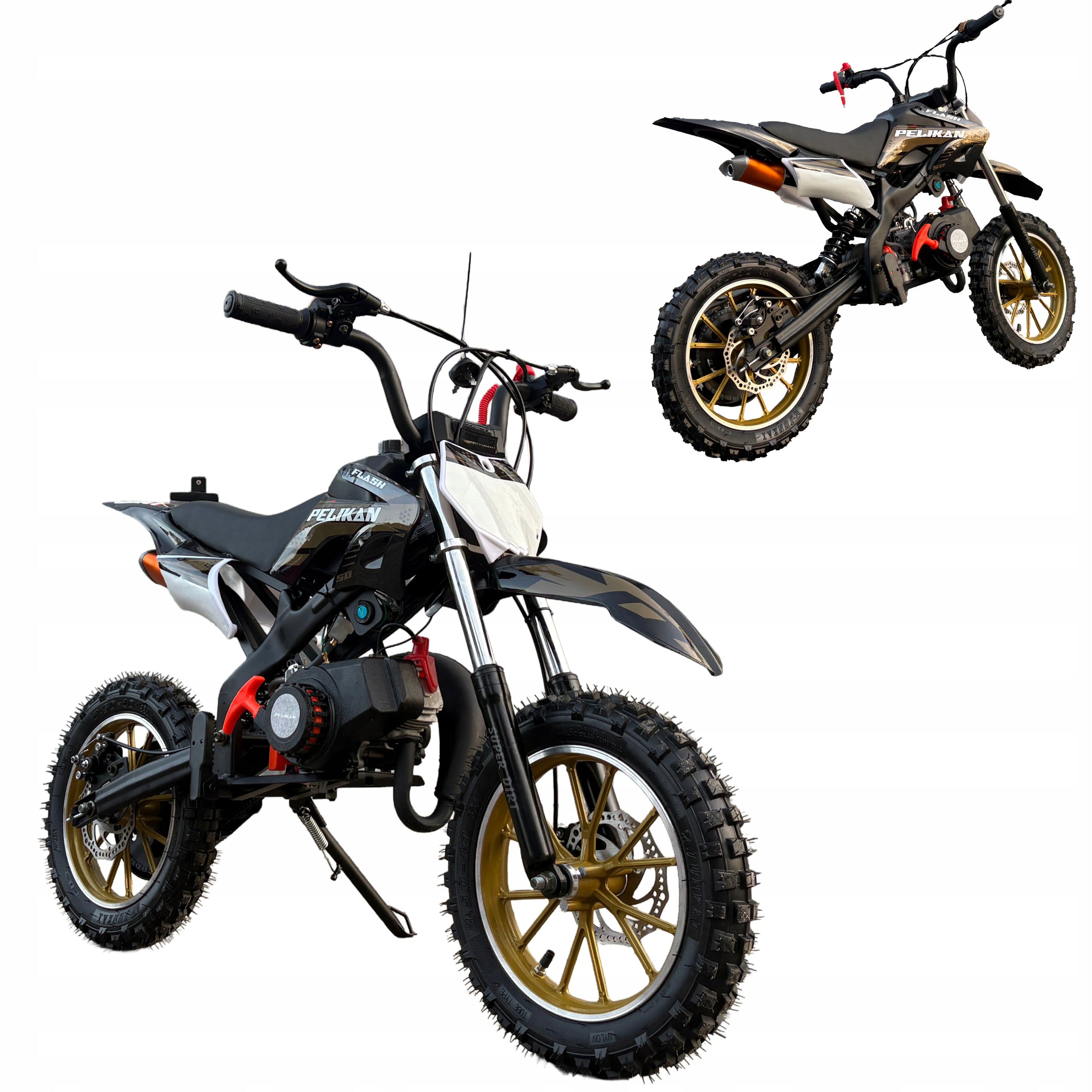 MINI CROSS MOTOR 50cc KIDS LARGE WHEELS SPEED CONTROL 701 PST GOLD