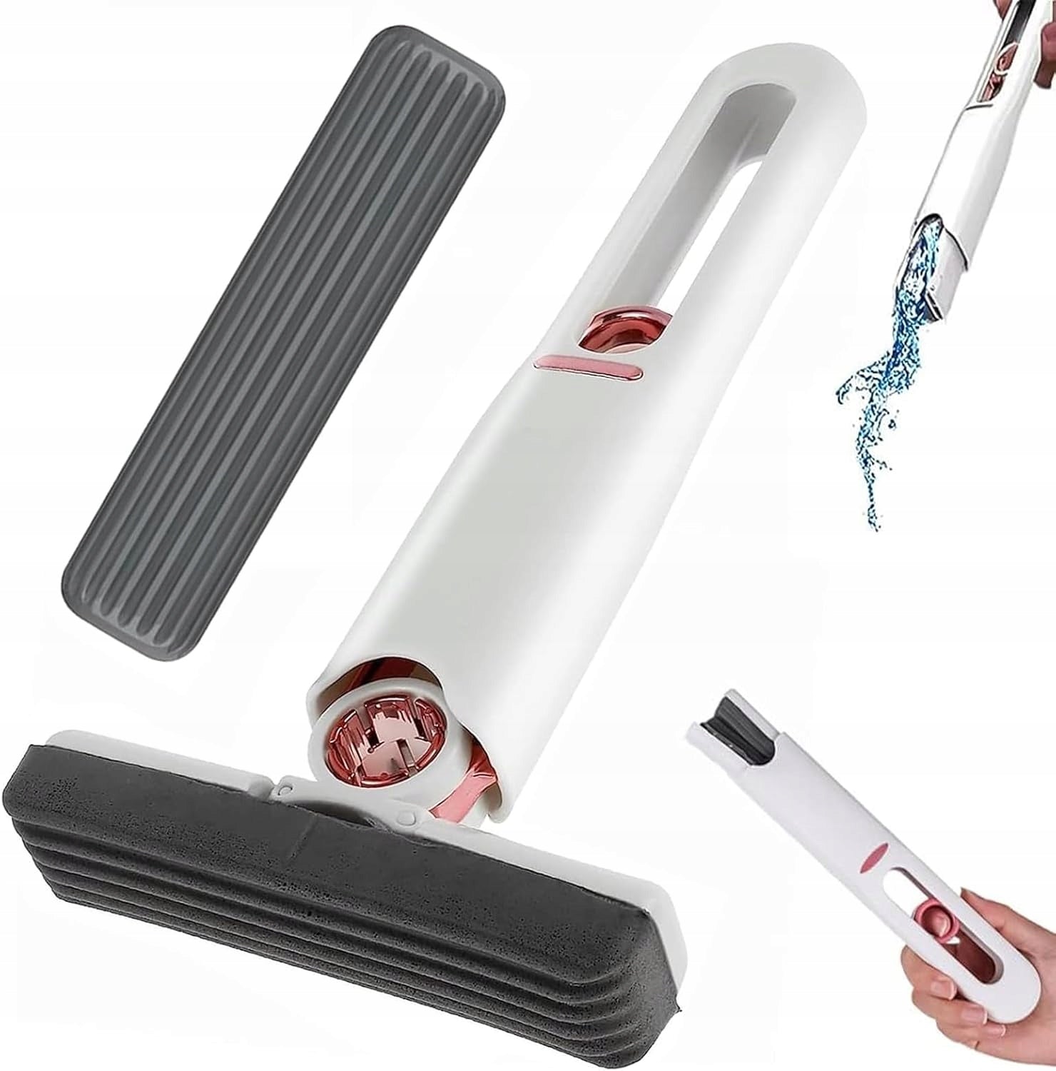 MINI DESK CLEANING MOP WITH TWO SPONGE HEADS RETRACTABLE