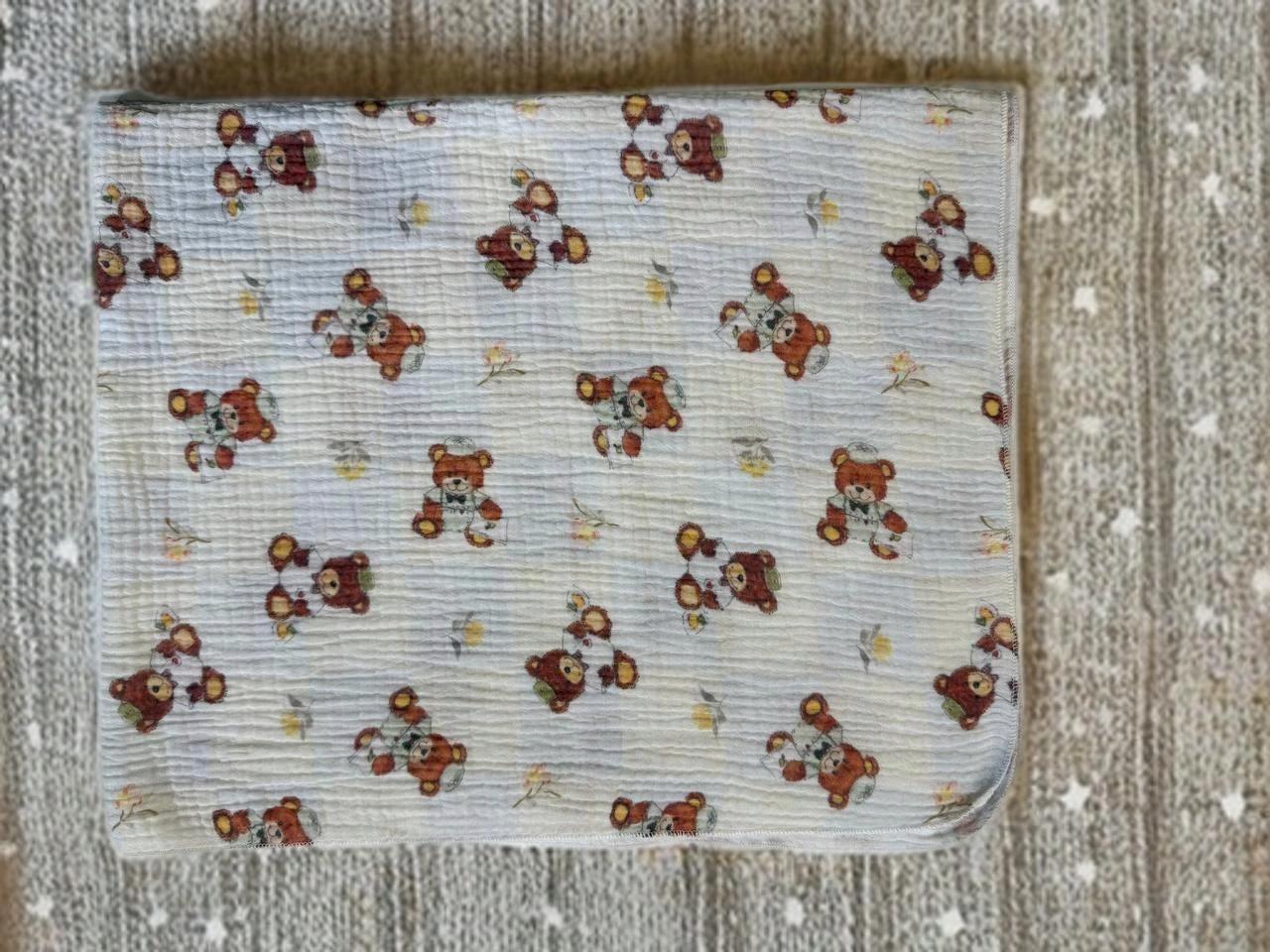 MINI DIAPER MUSLIN Diaper 38x38 Cloth BEAR FLOWER Packaging status original