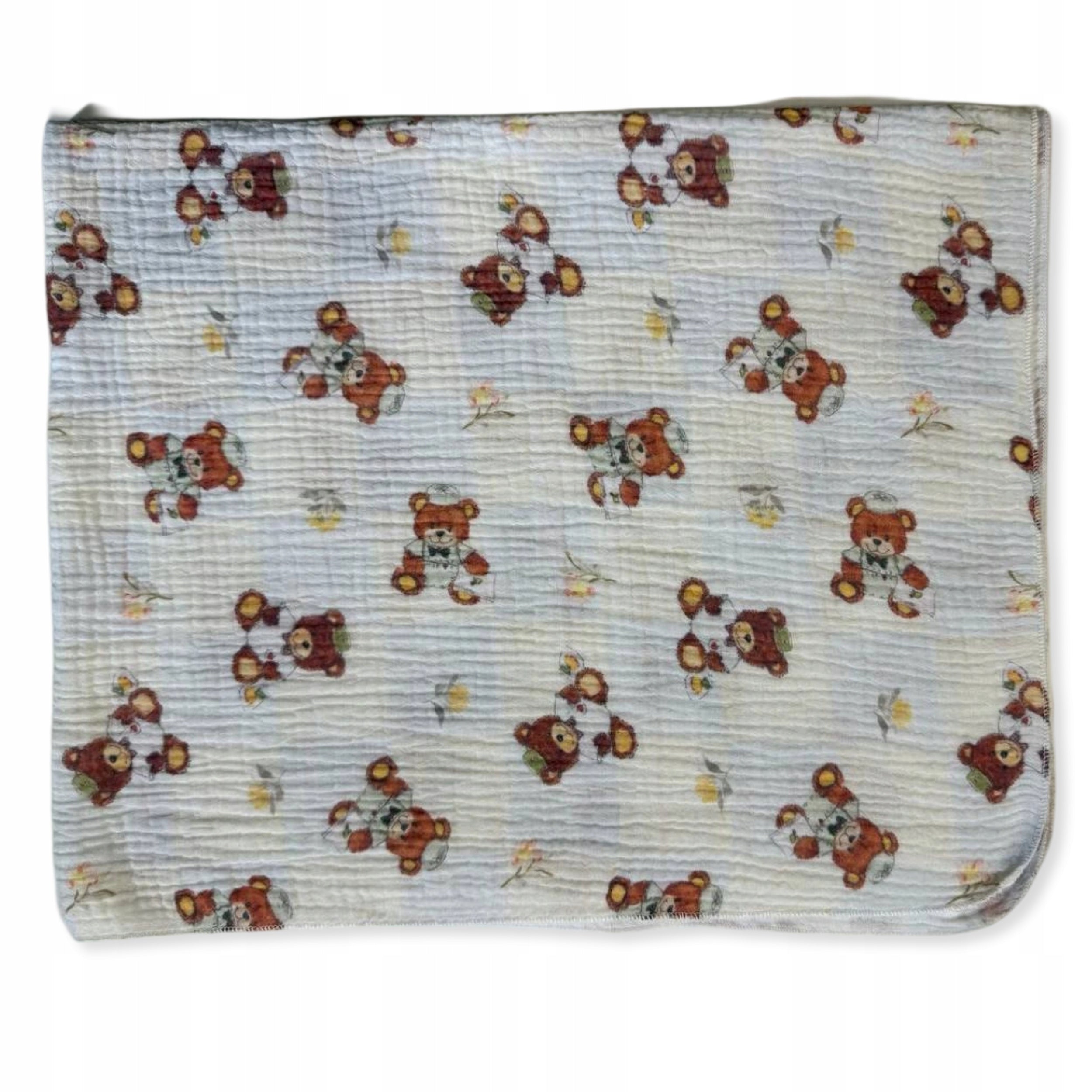 MINI DIAPER MUSLIN Diaper 38x38 Cloth BEAR FLOWER