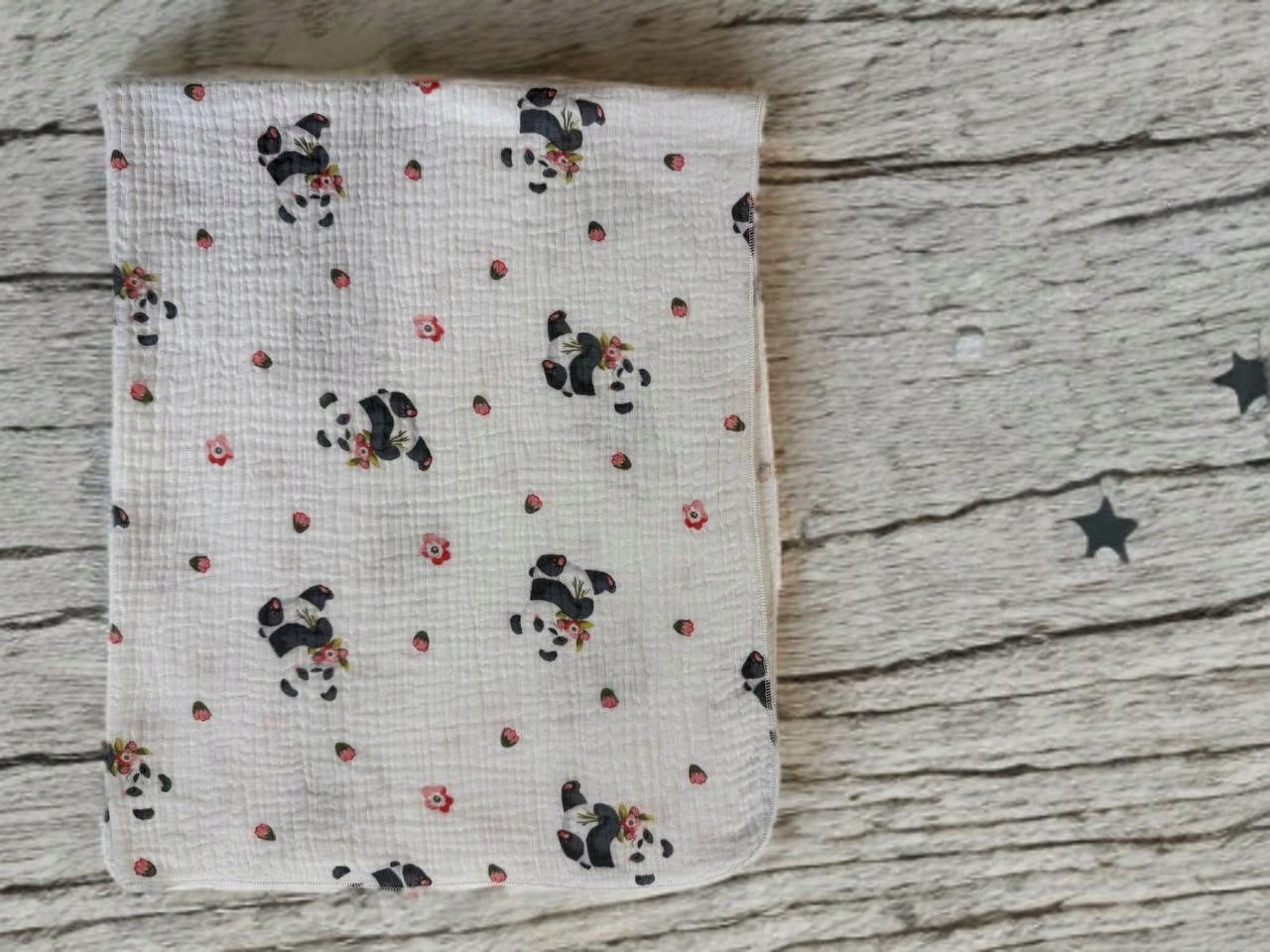 MINI DIAPER MUSLIN Diaper 38x38 Cloth Pattern PANDA Packaging status original