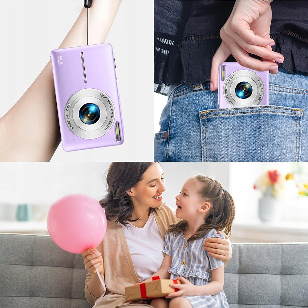 MINI DIGITAL CAMERA HD CAMERA 1080P 44MP 32GB HAS RECORDING FUNCTION Resolution 44 Mpx