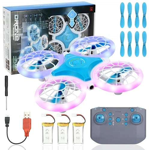 MINI DRONE FOR KIDS BEGINNERS LED ROTATION 360 FOUR STEEL BATTERIES