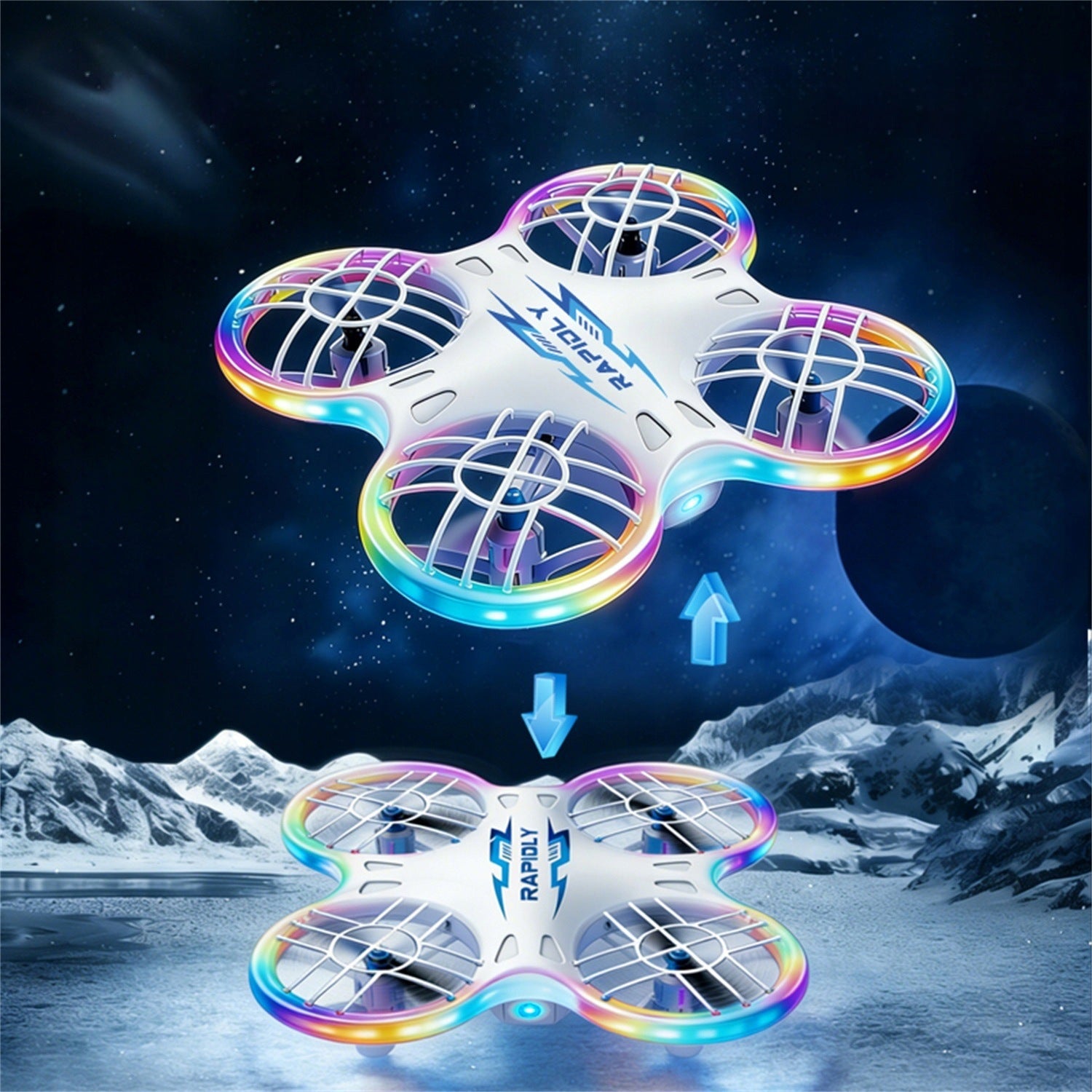 MINI DRONE FOR KIDS FOR BEGINNERS WITH COLORFUL LED, 2 SPEEDS 6 YEARS Brand no brand